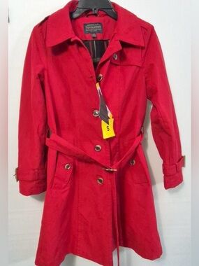 NWT Pendleton Water & Windproof Trench Coat/Rain Jacket Plaid Lined Sz Small
